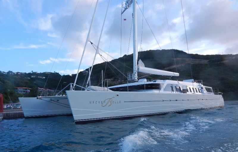 Luxury catamaran charter Necker Belle