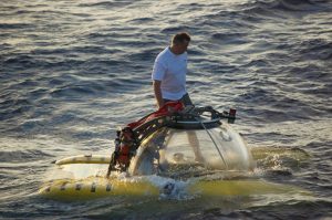 Deep sea diving in a luxury submersible