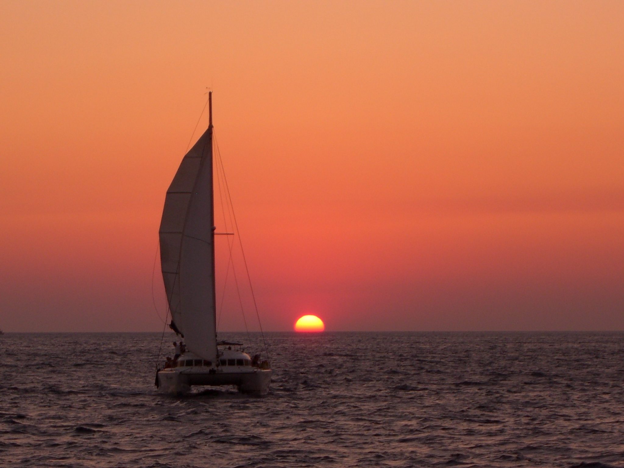 Sailing Mediterranean at sunset