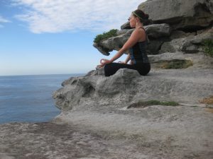 Rachel meditating