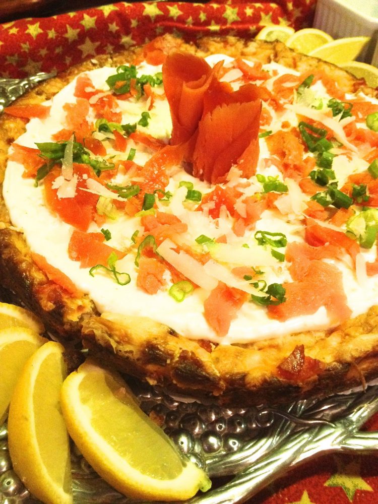 Three Moons yacht cuisine. Smoked Salmon Cheesecake