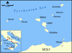 Map of the Aeolian Islands