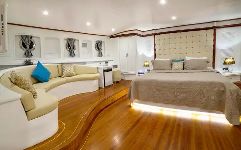 Master Bedroom of Bellamare for your yacht rental