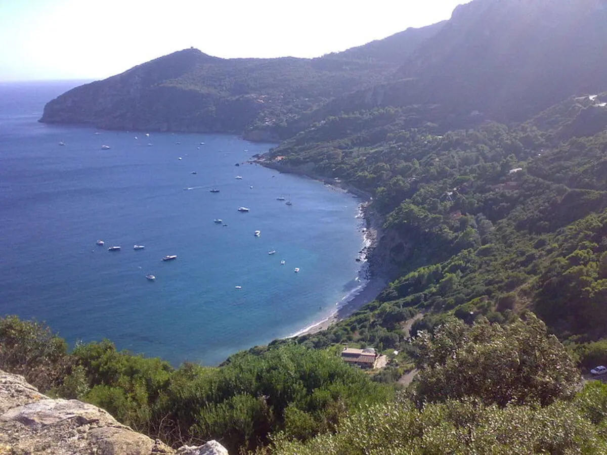 Boats in the bay of Tyrrhenian Sea