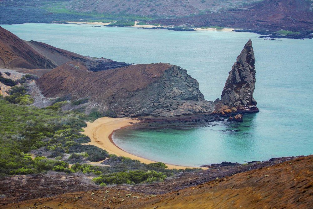 Bartolome in the Galapagos Islands is a stopover of superyacht charters