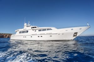 Luxury Motor Yacht Charter Milos at Sea