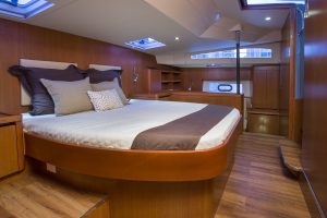 One of the cabins onboard an Aquila 443