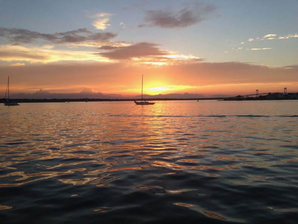 newport yacht charter sunset