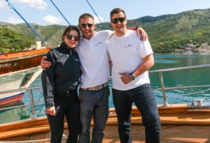 Antonia, Marko and Nikola on S/Y Libra