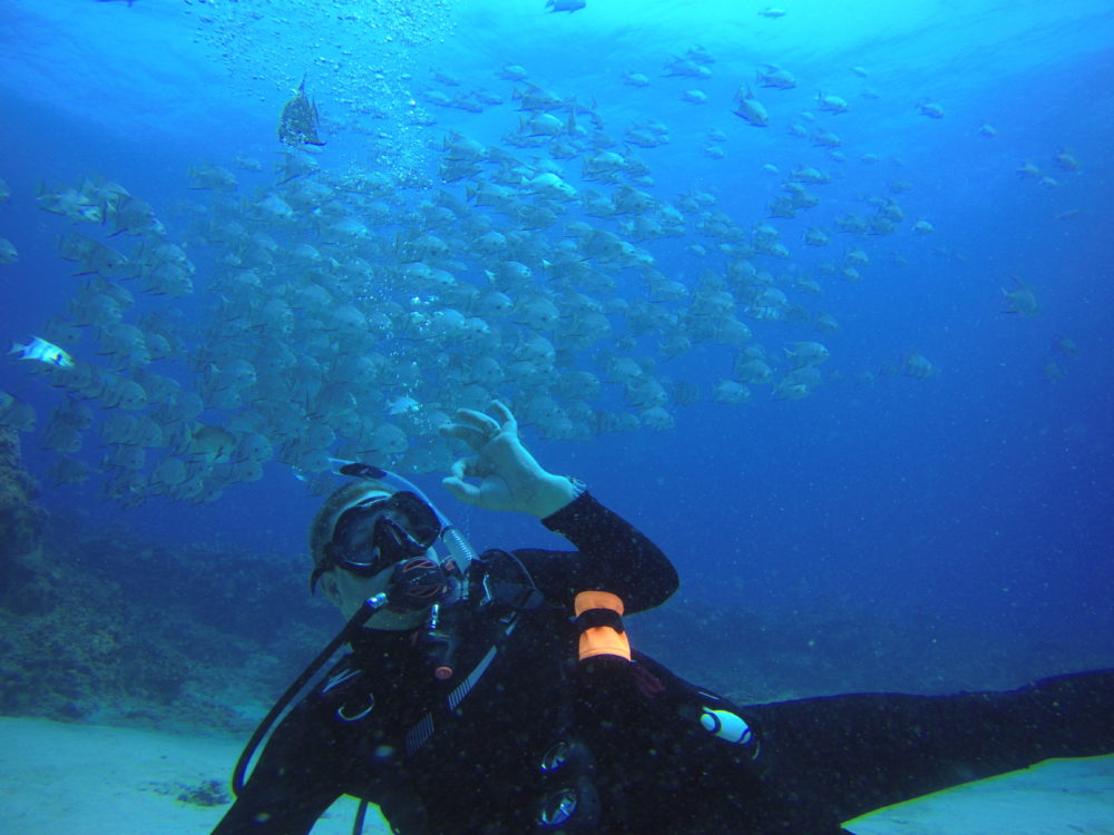 Scuba diver giving the OK sign