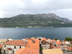 View from the bell tower of Korcula's main church.
