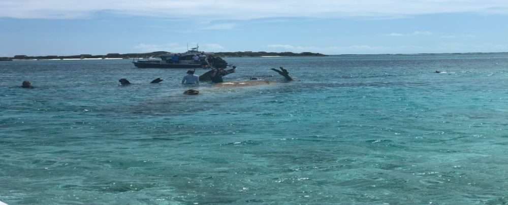 Norman Cay, Bahamas. Sunken airplane