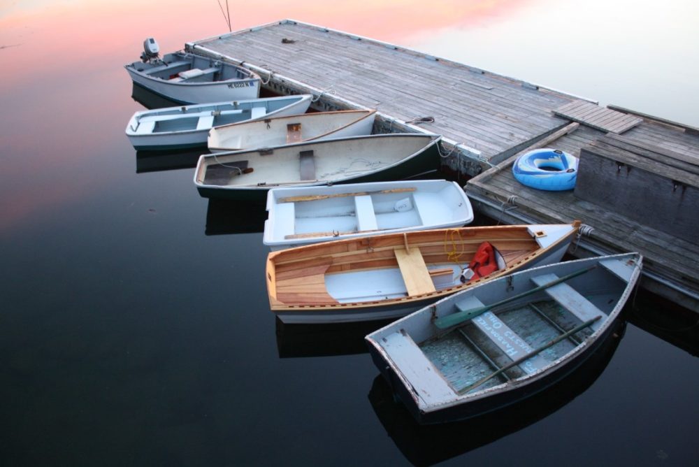 Picture of a dock in Boothbay, Maine. 