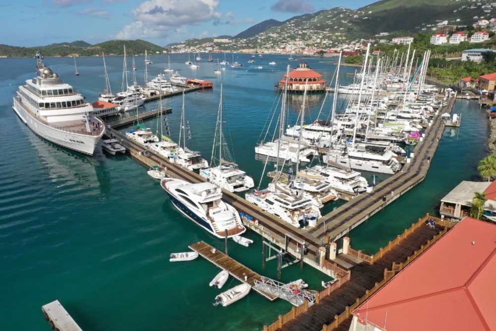 Yacht Haven Grande Marina on a St Thomas Yacht Charter.