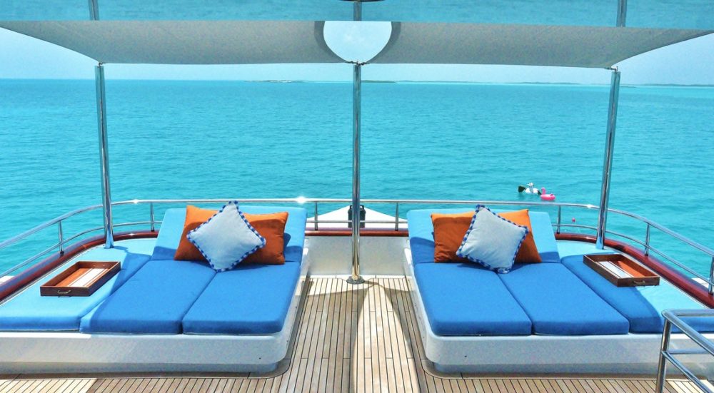 The sunpads available on bahamas motoryacht charter M3