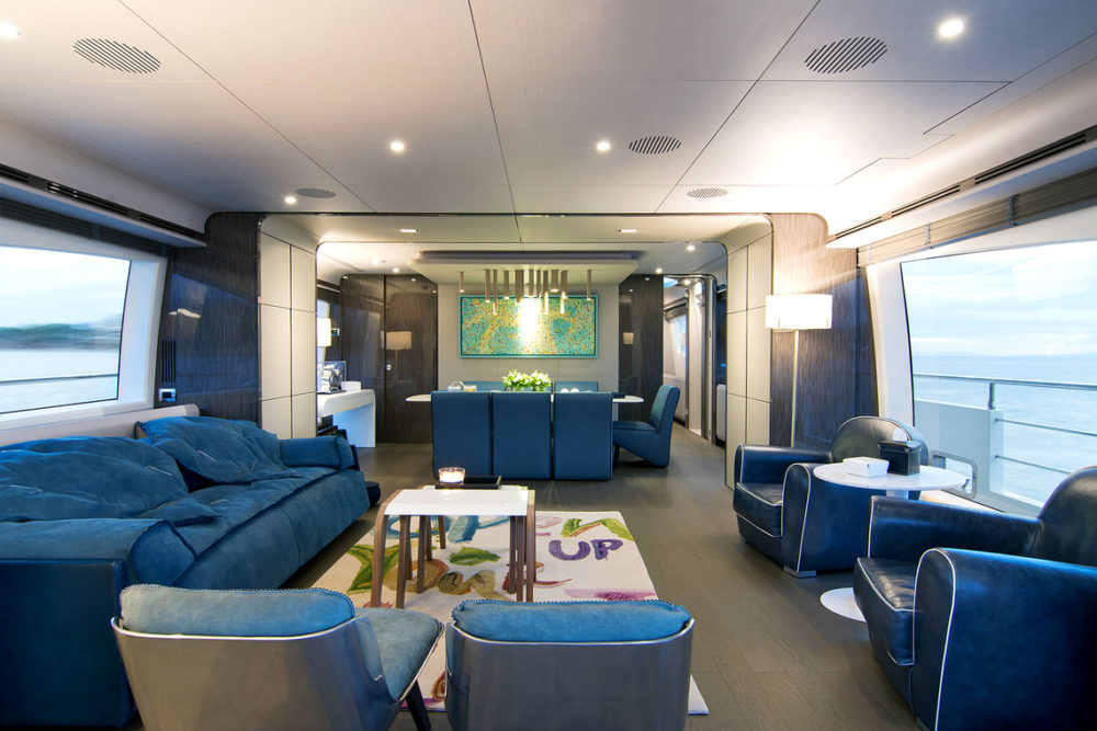 A luxurious lounge area of Greece Motor-Yacht Charter MEMORIES TOO