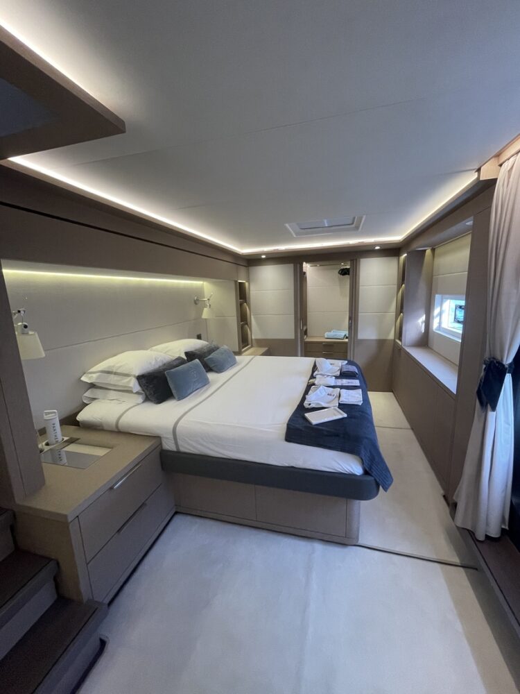 master cabin on luxury catamaran la gatta