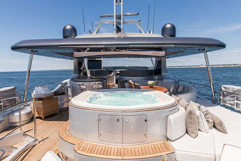 Enjoy the jacuzzi on the flybridge