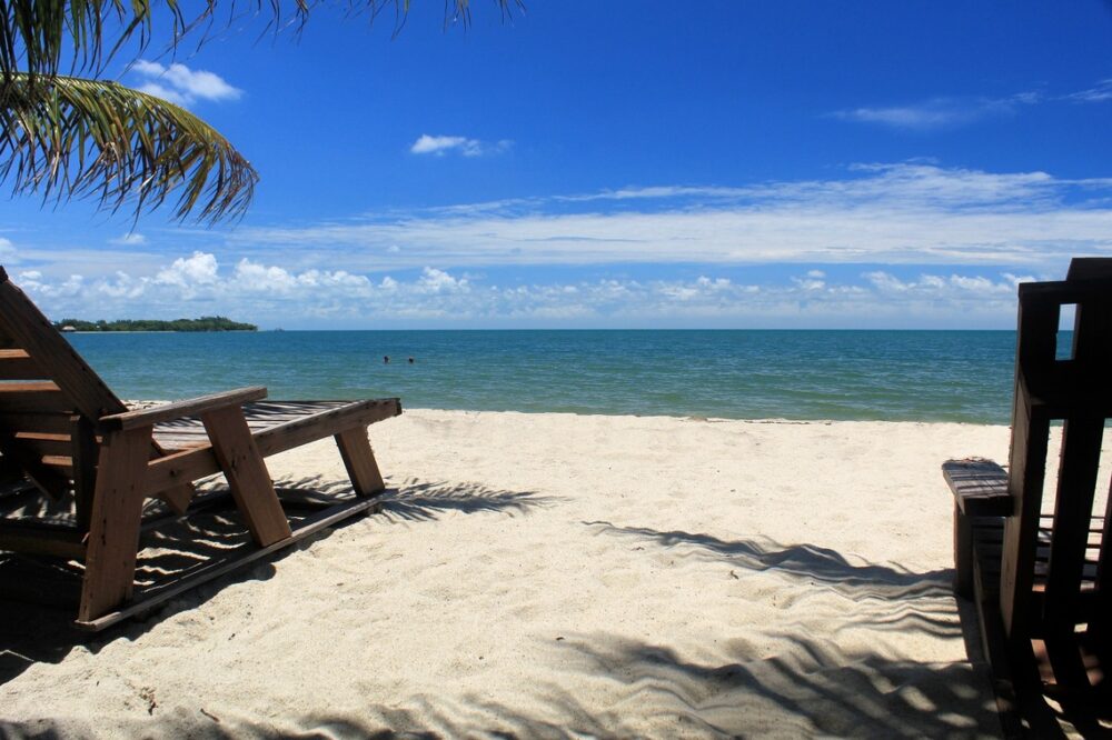 Beach front lounge area on Placencia Beach 