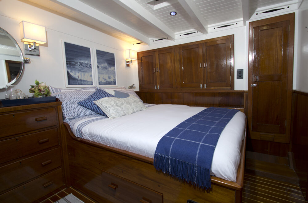 cabin of sailing yacht eros yacht charter in the Caribbean