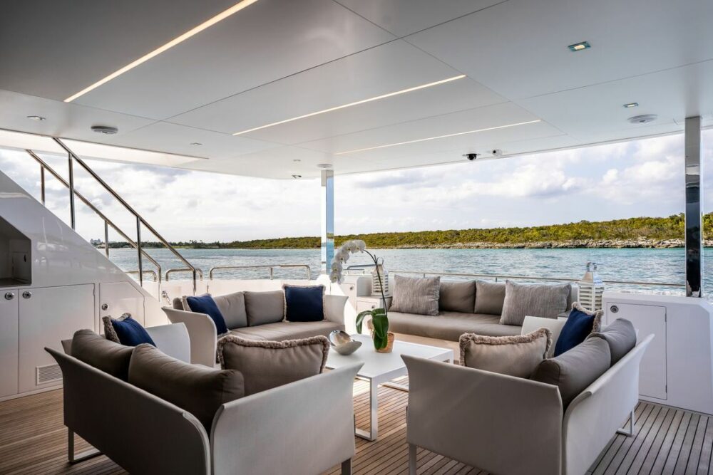 deck of motor yacht aqua life