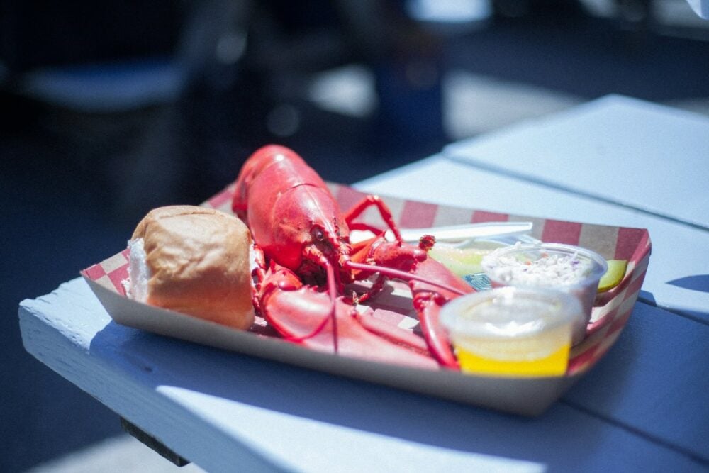 Fresh Lobster served in a Summer New England Charter