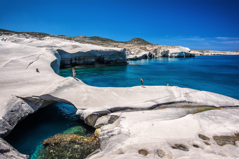 Sarakiniko Beach. One of the most instagrammable places in Greece.