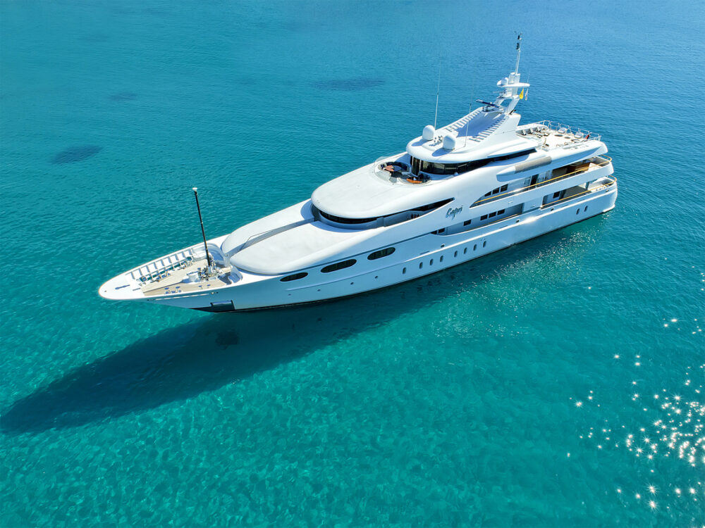 greece motor yacht charter vacations. M/Y CAPRI a Greek Super Yacht for charter.