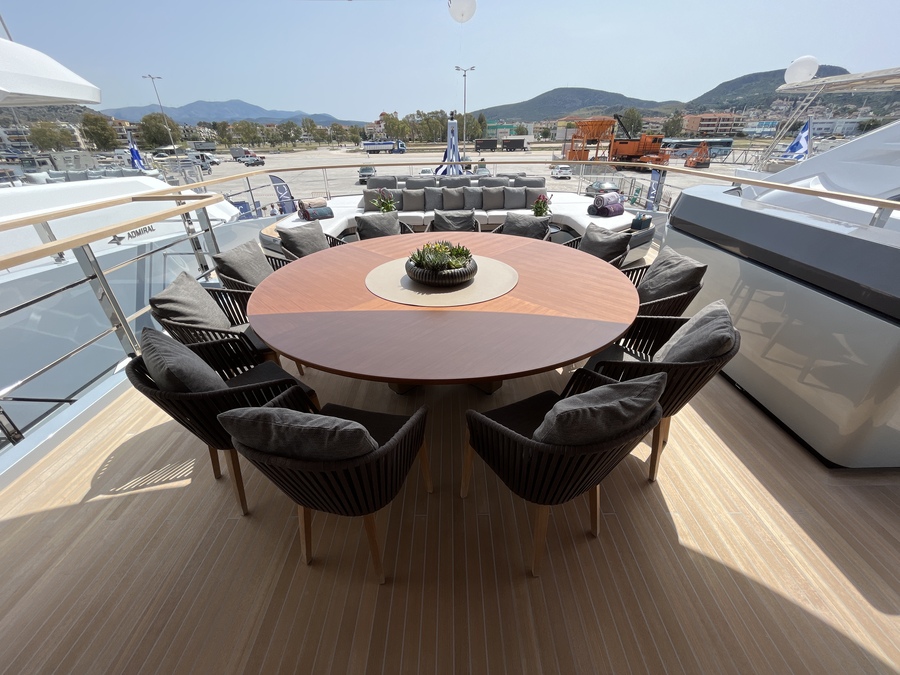 dining aboard yacht GECO