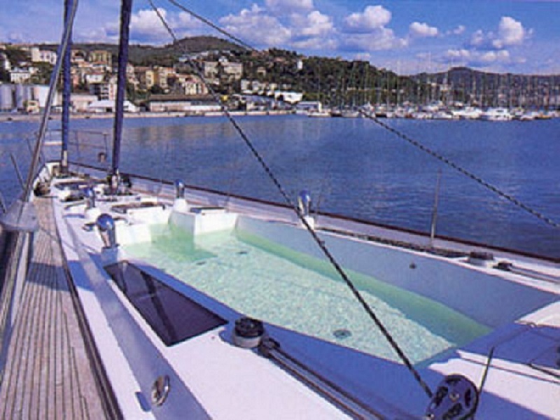 A splash pool on Greece Yacht Charter July AMADEUS 
