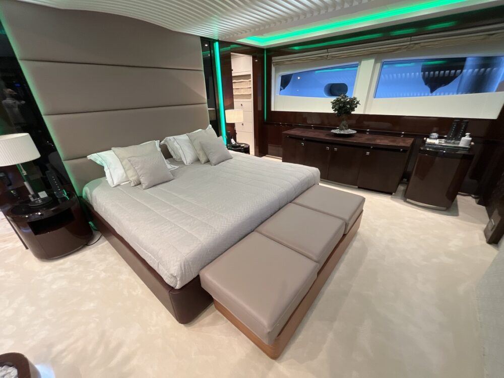 master suite on greek motor yacht my toy