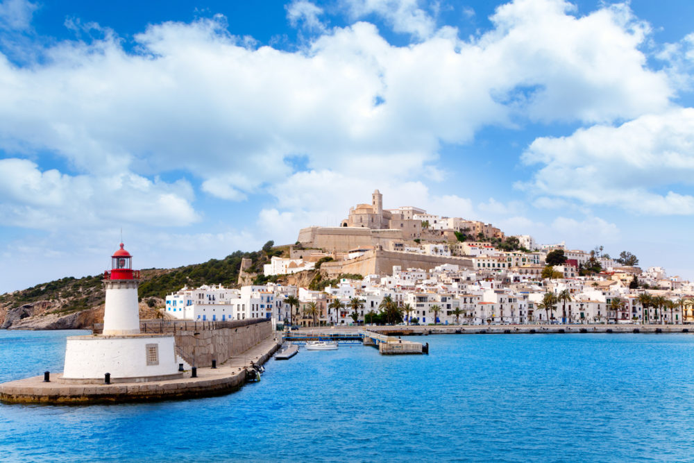 Eivissa ibiza town from a yacht charter