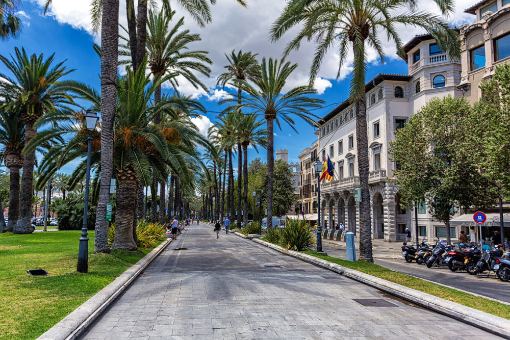 A street in Palma de Mallorca. Palma de Mallorca Luxury Yacht Charter