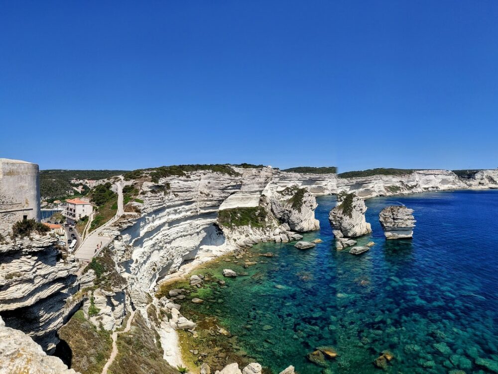 The Cliffs of Bonifacio, Corsica, France. Enter Bonifacio while on your Corsica Yacht Charter