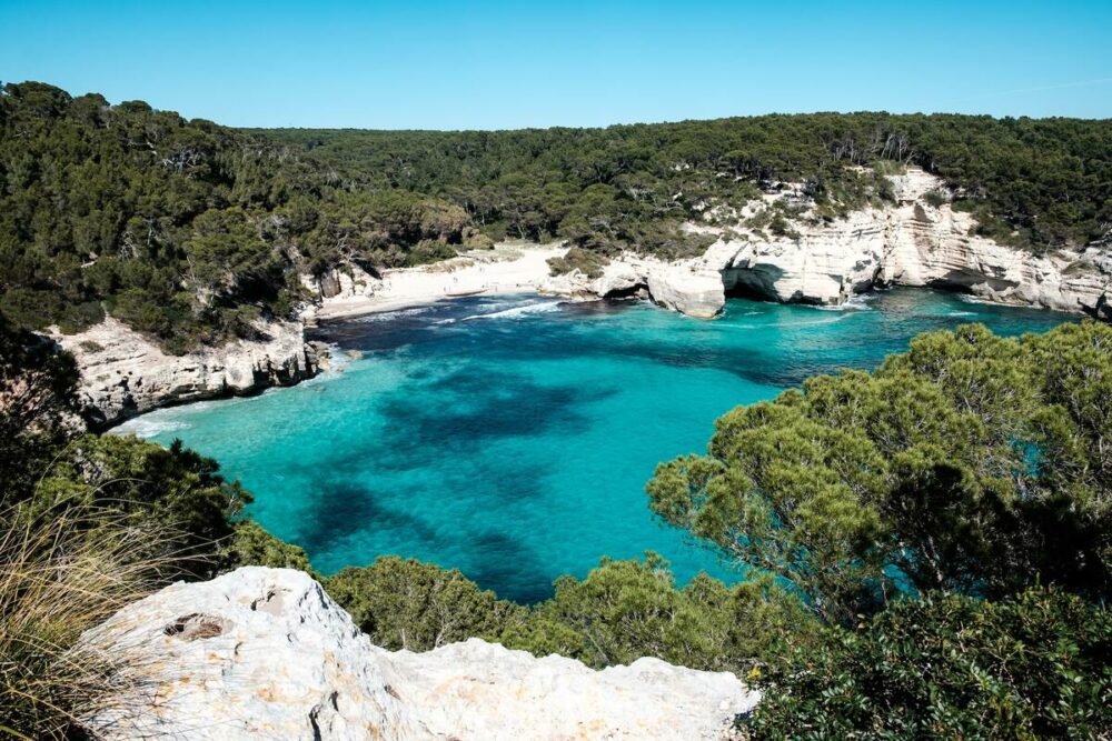 Cala Mitijana in Menorca, Spain.