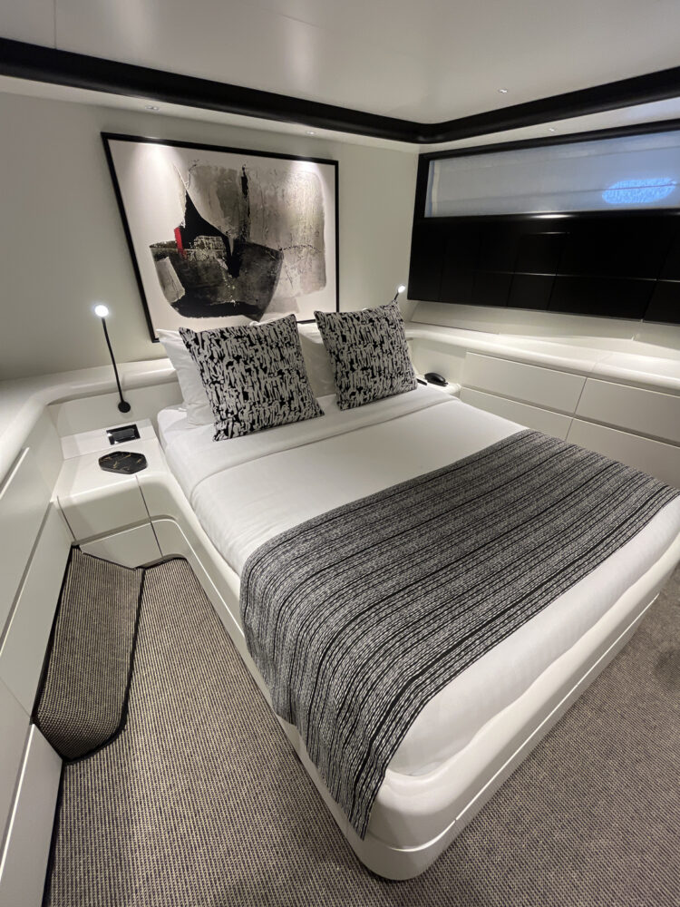 A sleek cabin aboard Motor Yacht PROJECT STEEL