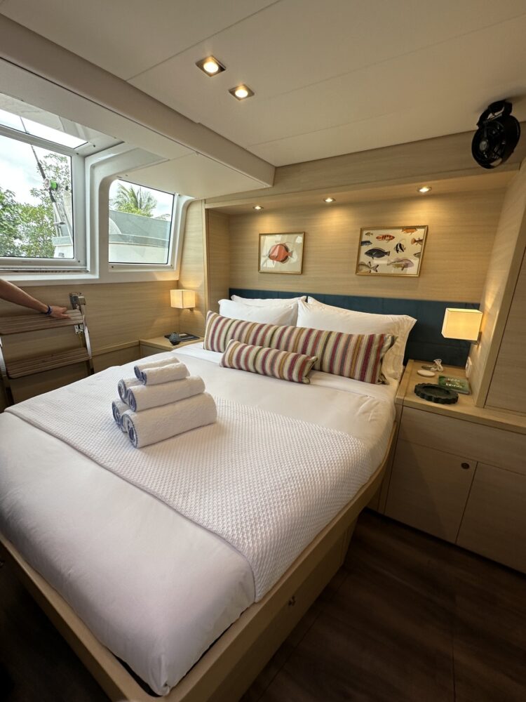 luxury cabin on yacht nomada at sea