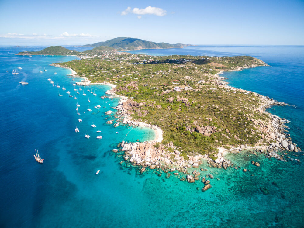 Aerial view of the Baths on Virgin Gorda, British Virgin Islands. Must be seen while on a British Virgin Islands Yacht Charter