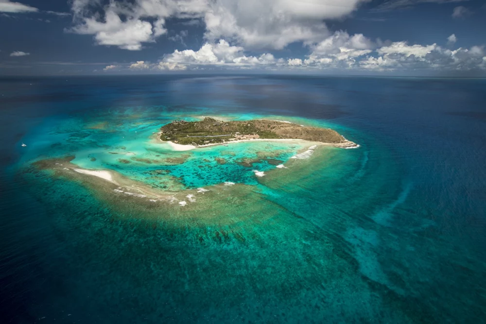 Necker island on a BVI luxury motor yacht rental