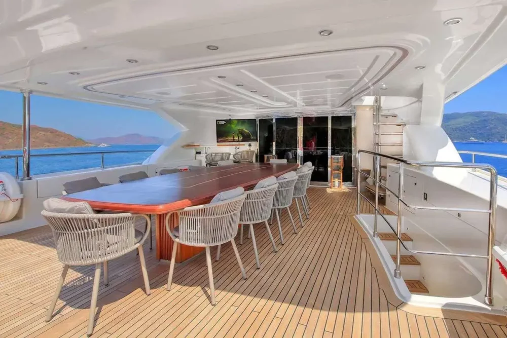 turkey yacht charter ariela upper deck dining