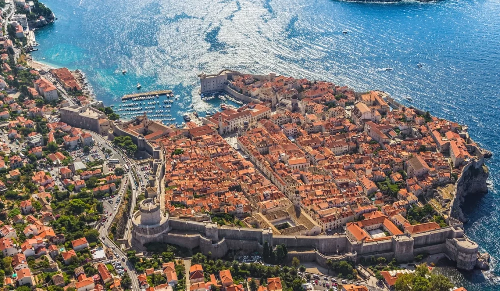 dubrovnik old city aerial view