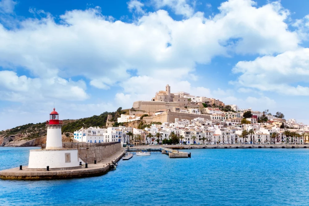 Elvissa, Old town Ibiza on Ibiza Yacht Charter Nightlife fun vacation