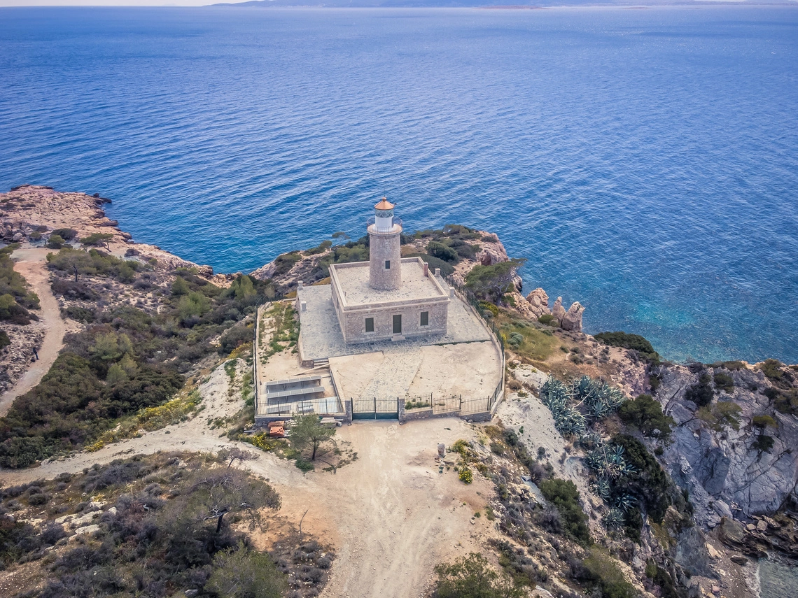 Lighthouse Kogxi in Salamina Island, Attica
