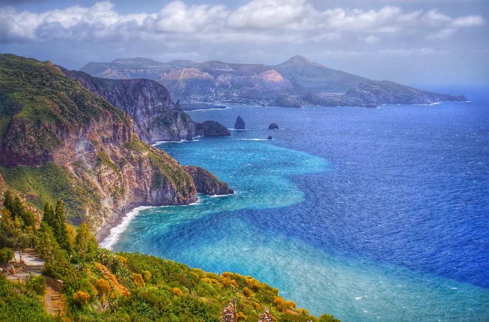 Coast of Lipari, Aeoliean Islands of Sicily.