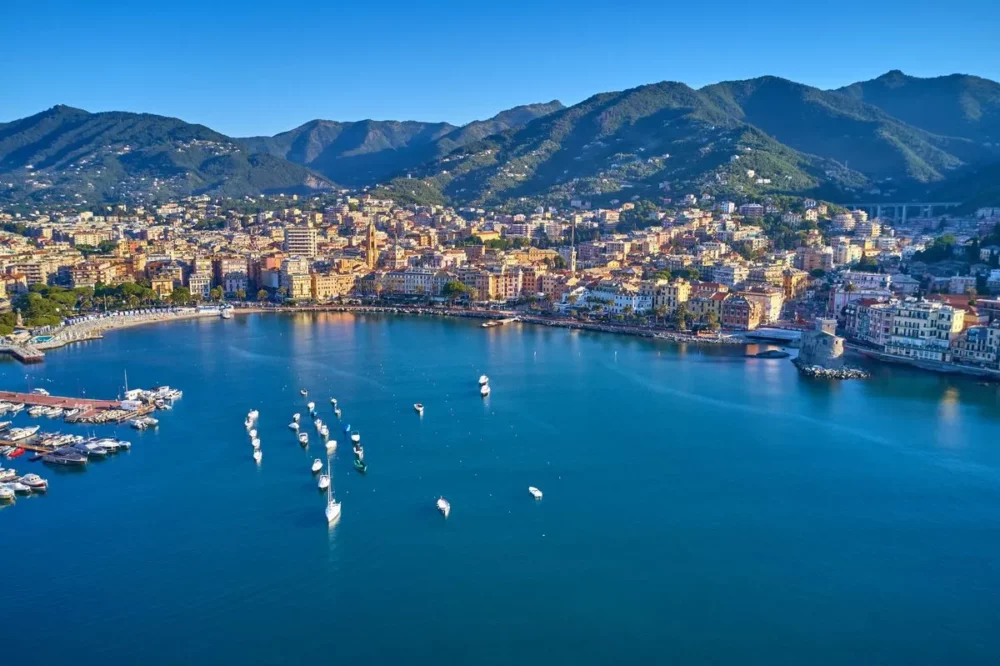 Panoramic view of Genoa along the Italian Riviera Yacht Charter