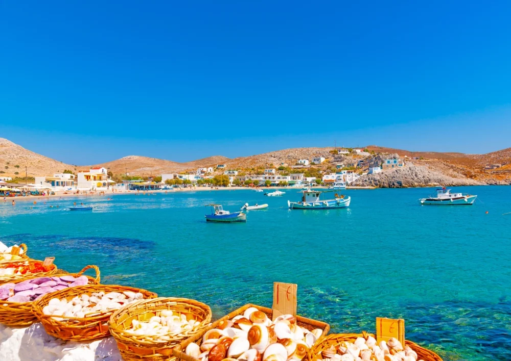 Harbor in Pserimos, Greece