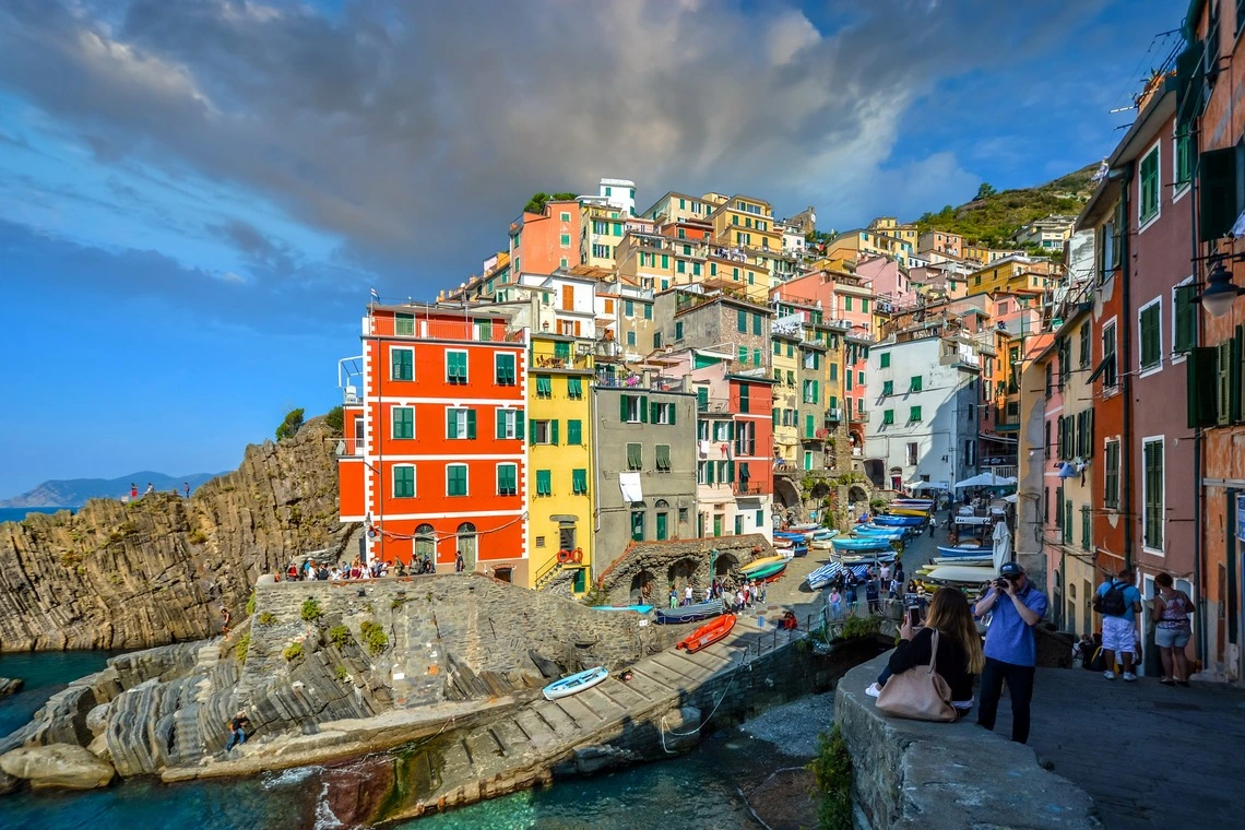 Colorful buildings in Cinque Terre on the Italian Riviera