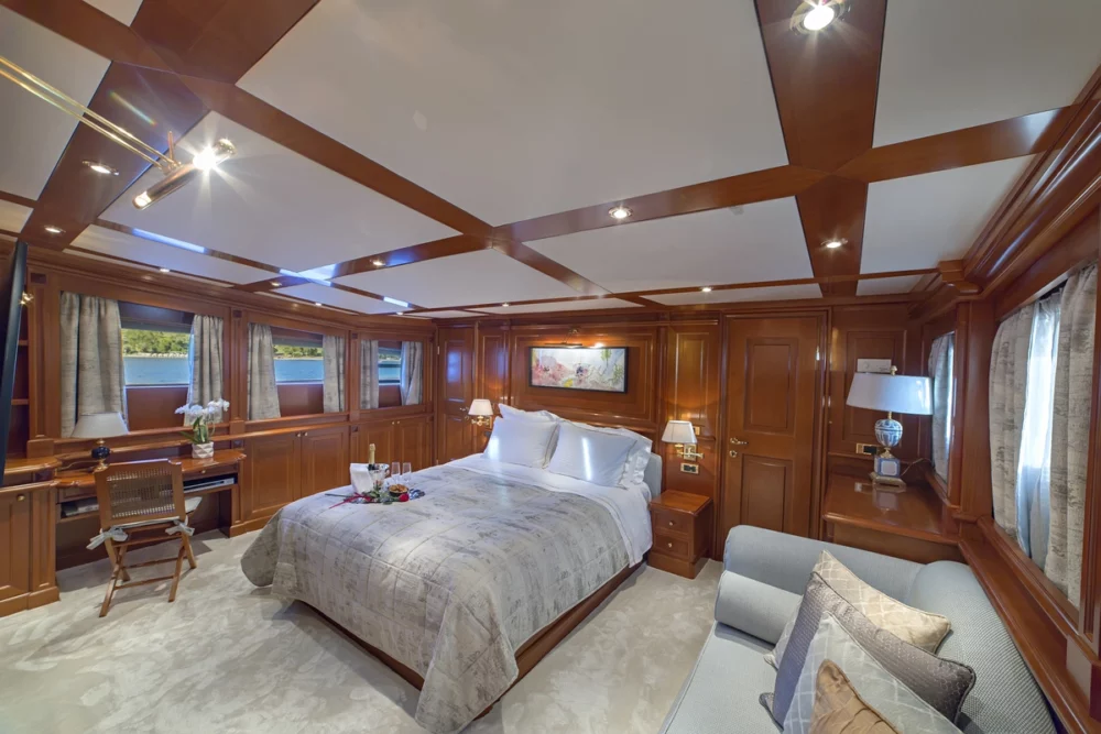 master suite aboard yacht AQUILA