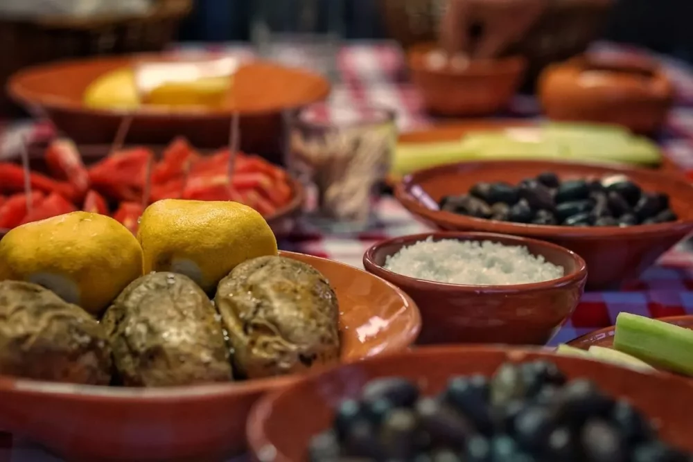 Greek Meze Dishes and Olives
