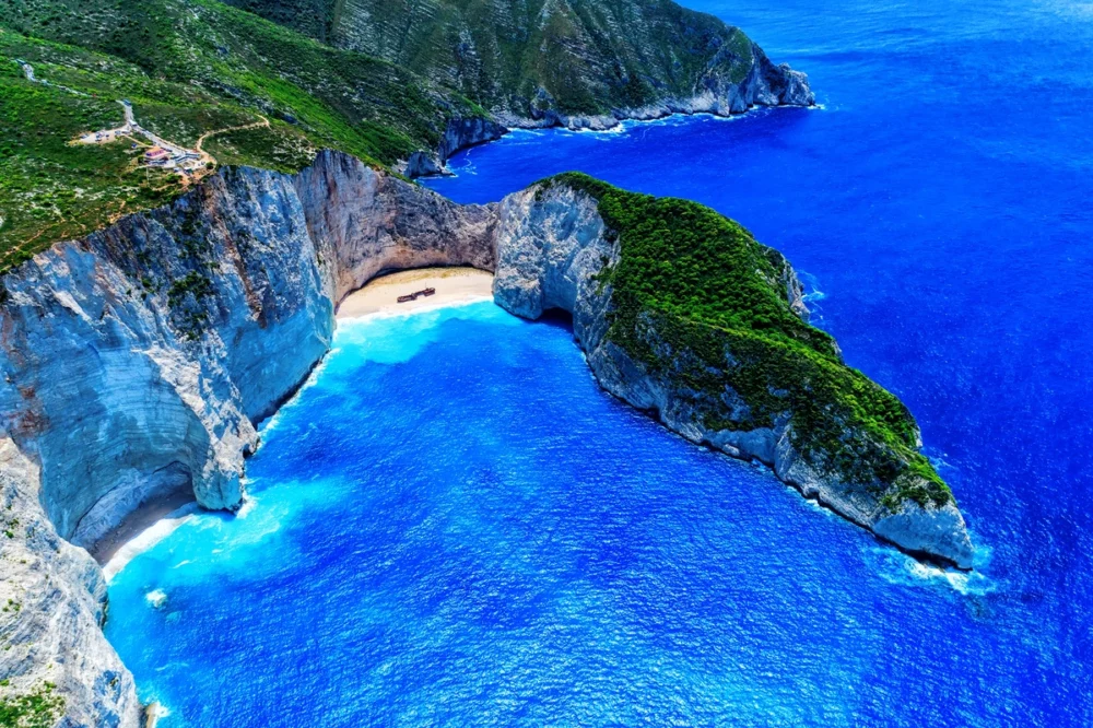 Shipwreck Beach in the Ionians. Greek Yacht-Charter M/Y Dinaia